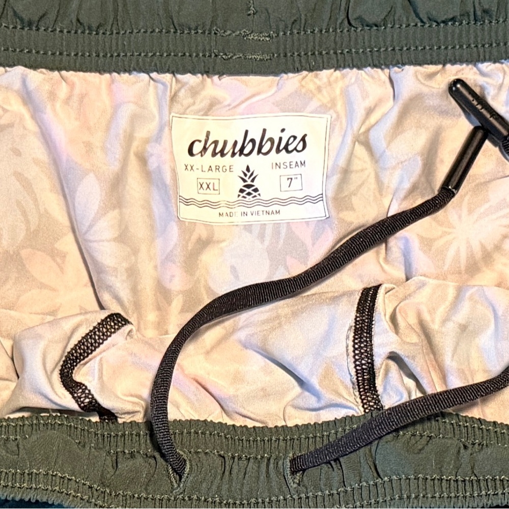 Men’s Chubbies Compression Lined Training Shorts - Green Size 2XL - 7” Inseam - Picture 4 of 6